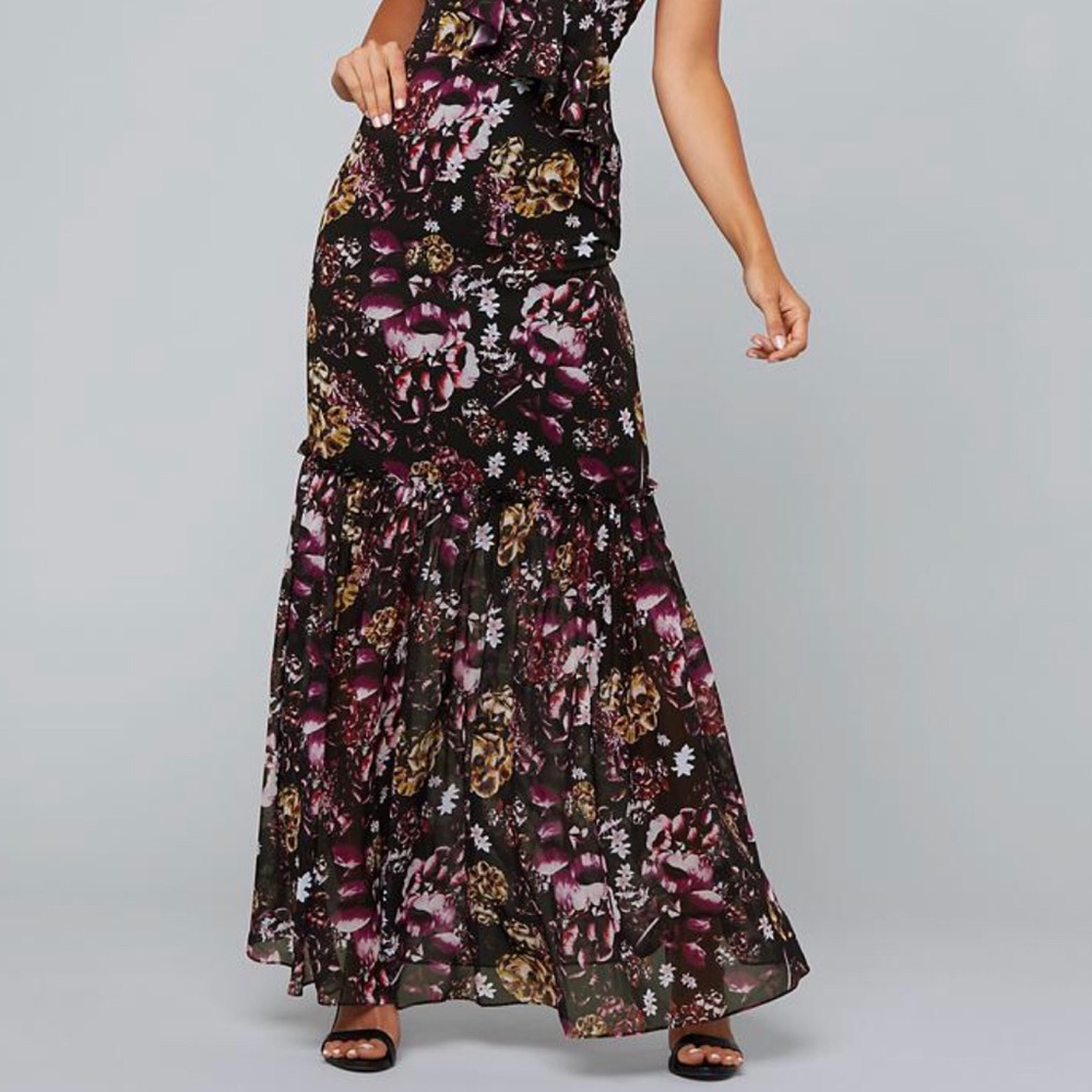 Bebe Draped Ruffle Maxi Dress - Picture 2 of 7